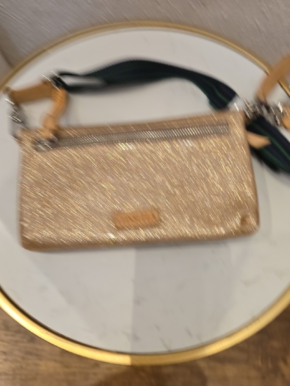 Consuela Gold Leopard UPTOWN Crossbody with Black and Blue Accents - Picture 5 of 10